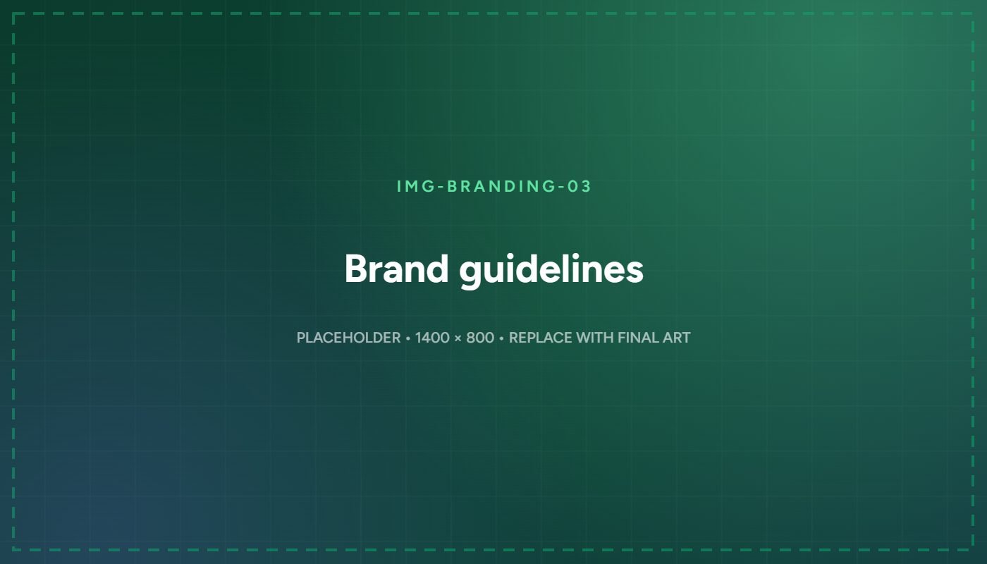 Brand guidelines document showing logo lock ups, colour palette and typography