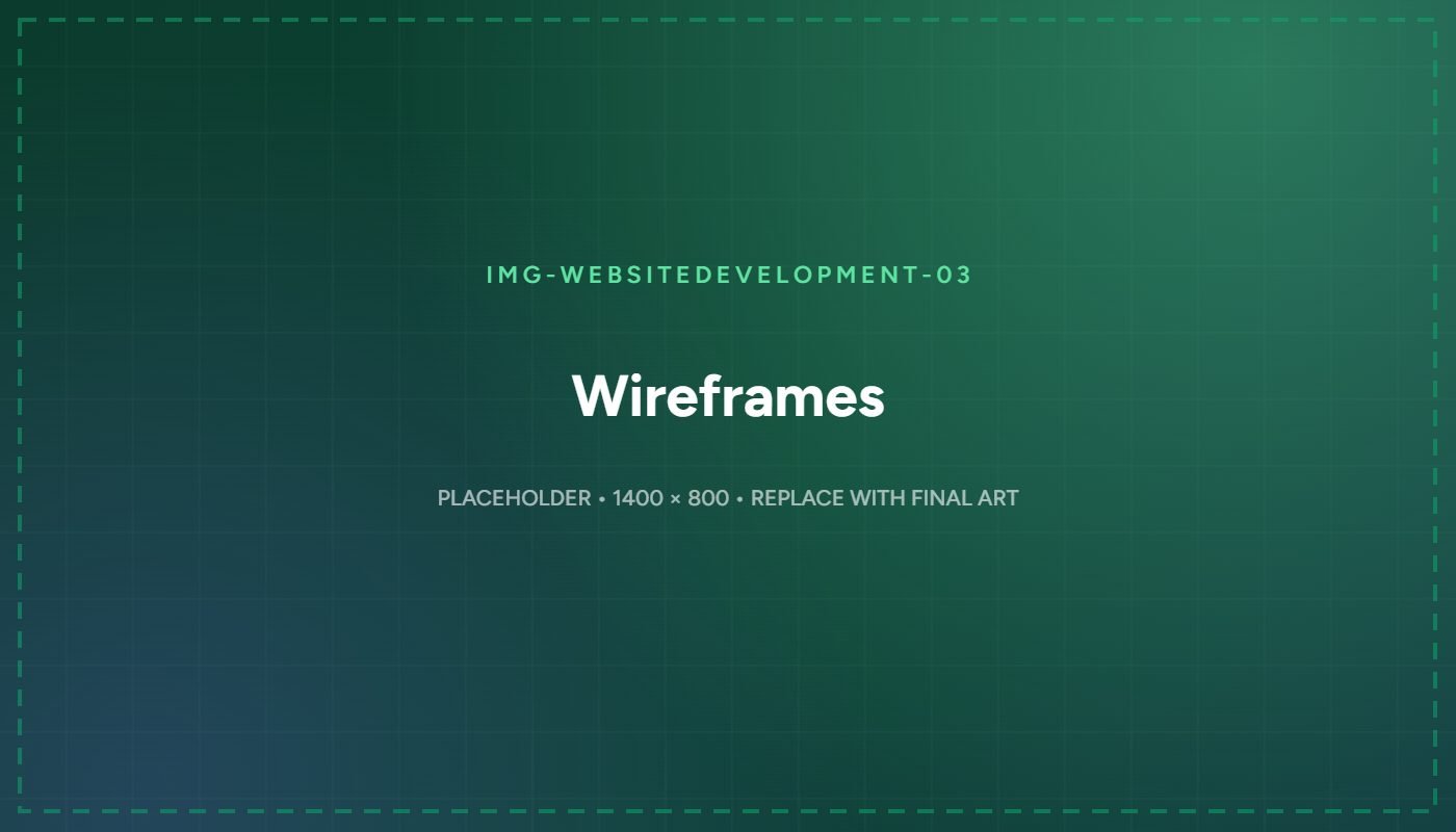 Mobile first responsive wireframes for a service business website
