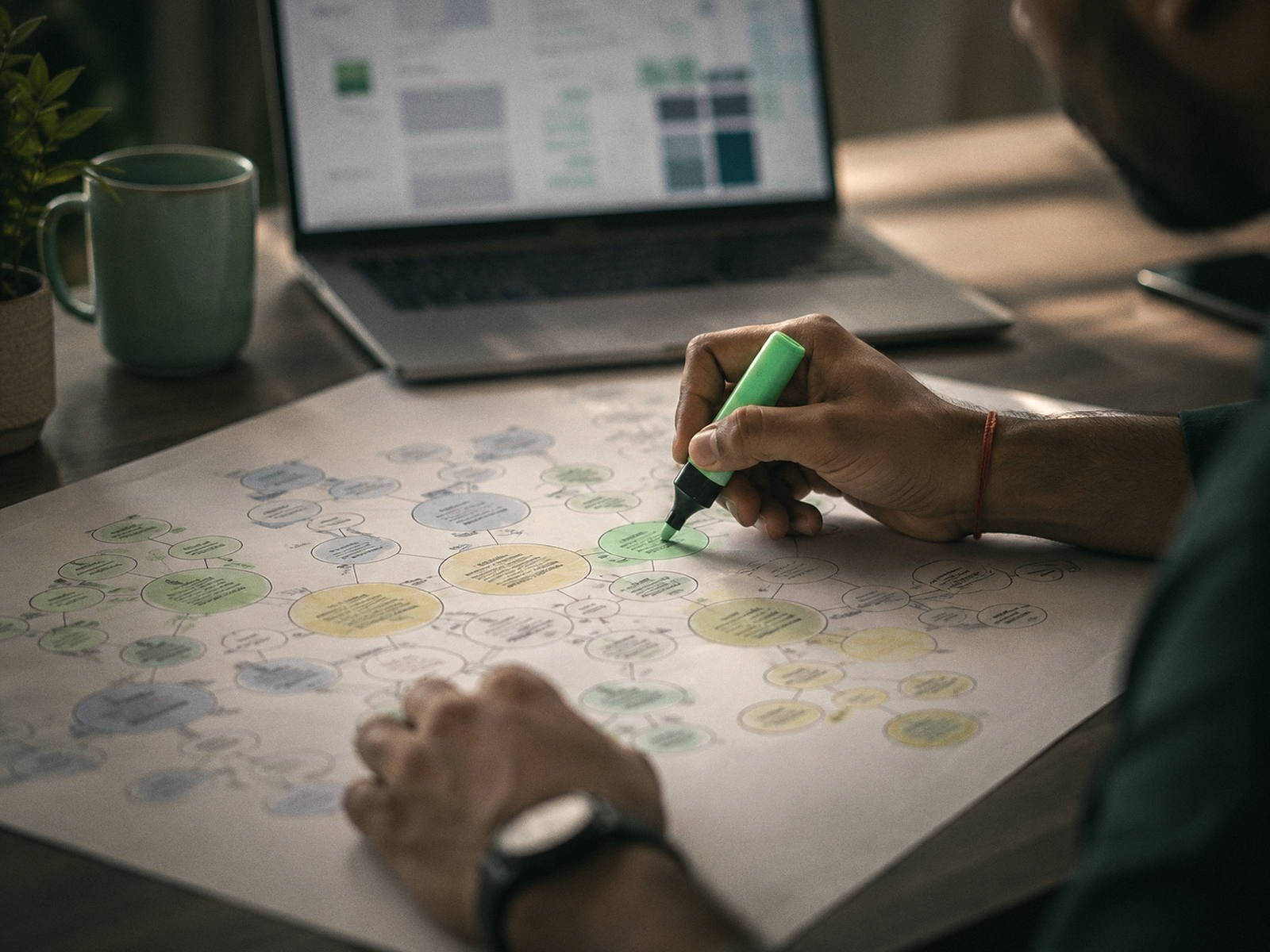 SEO specialist mapping commercial keyword clusters for a Delhi NCR service business