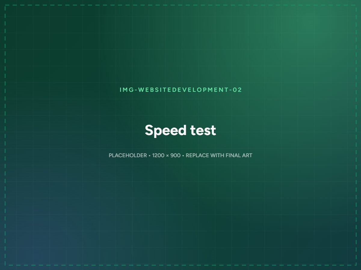 Page speed test showing Core Web Vitals failures on a slow business website
